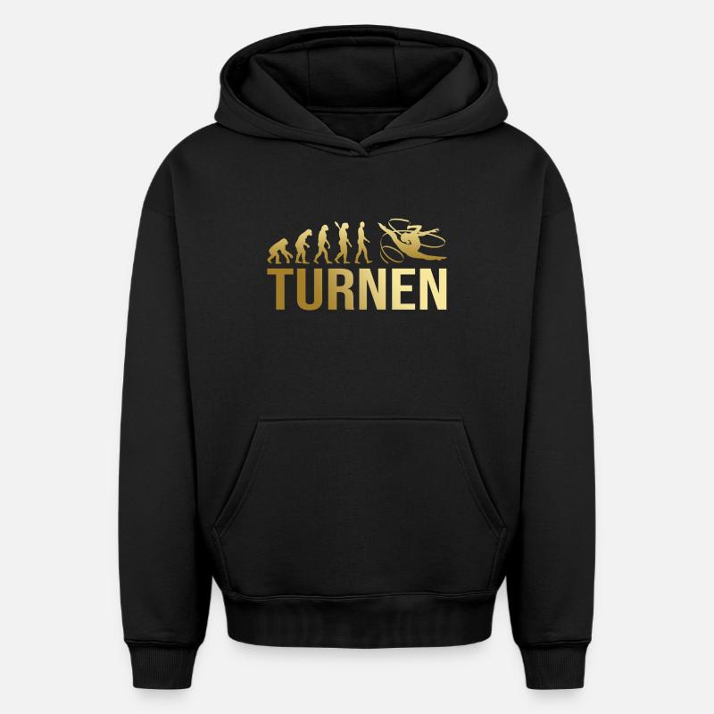 Evolution Turnen - Oversized Heavyweight Unisex Hoodie - Schwarz