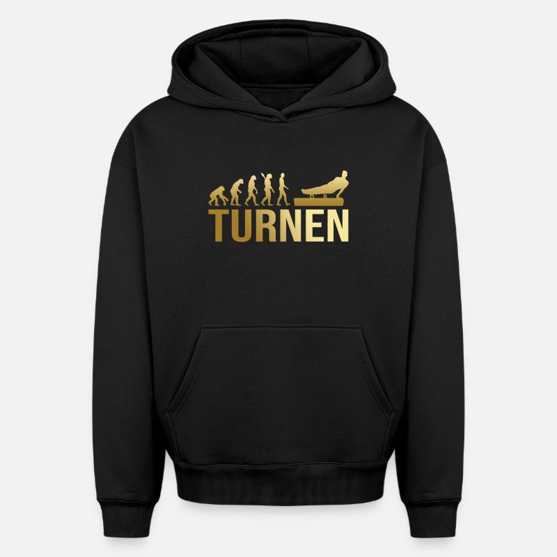Evolution Turnen - Oversized Heavyweight Unisex Hoodie - Schwarz