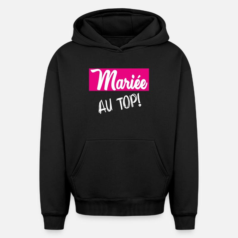MARIEE - Sweat à capuche unisexe oversize épais SPREAD - noir