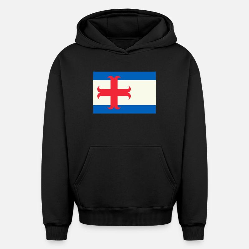 drapeau Zutphen - Sweat à capuche unisexe oversize épais SPREAD - noir
