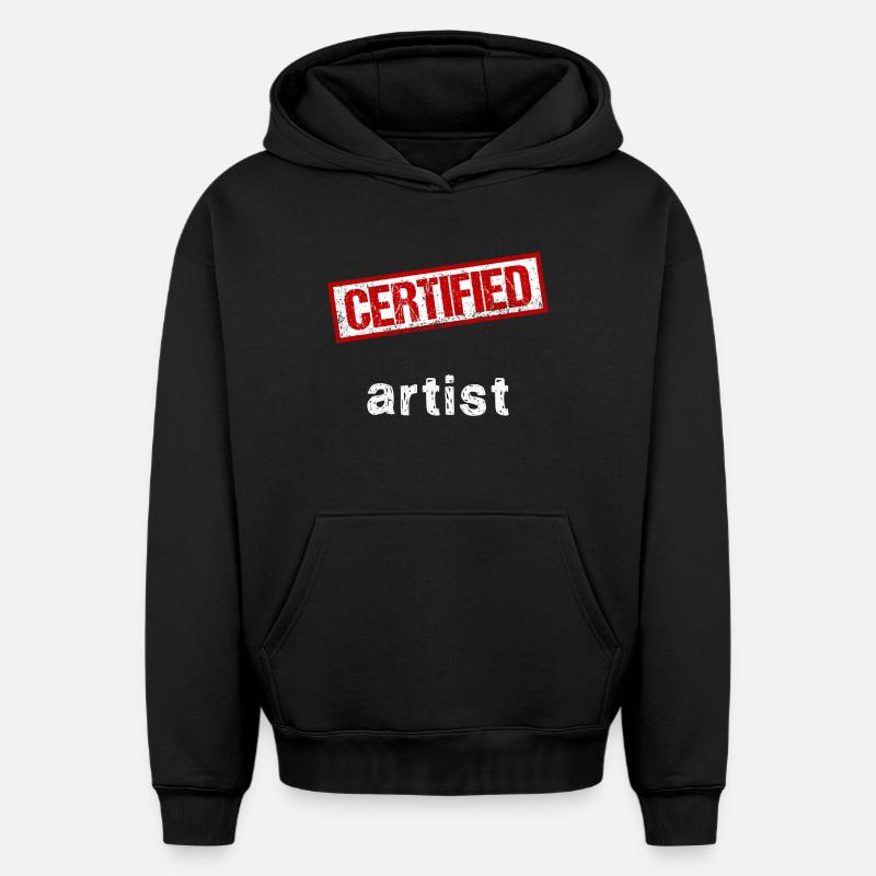 Artiste - Sweat à capuche unisexe oversize épais SPREAD - noir
