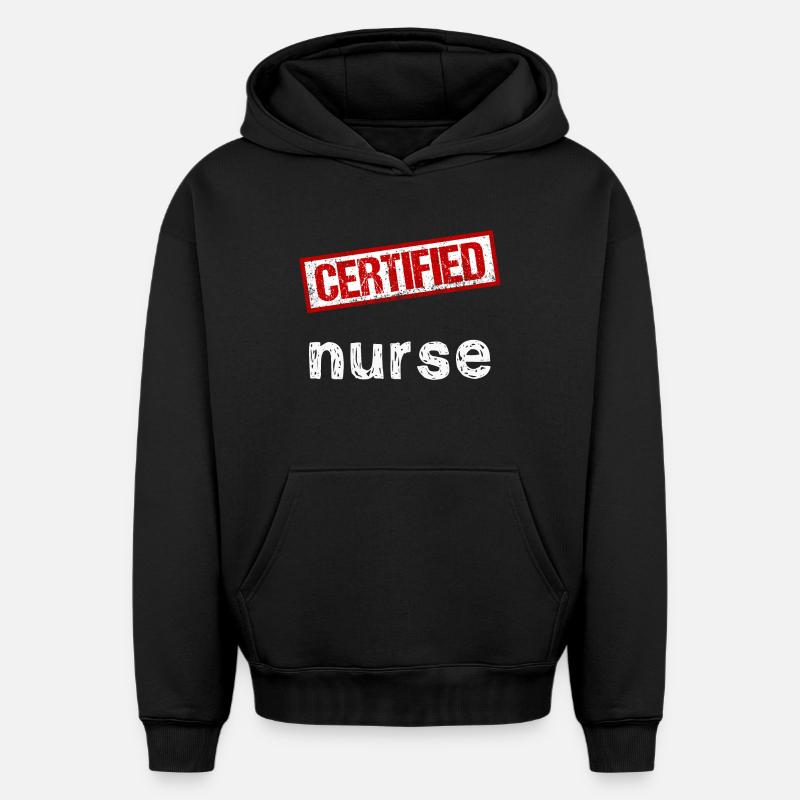 Infirmier - Sweat à capuche unisexe oversize épais SPREAD - noir