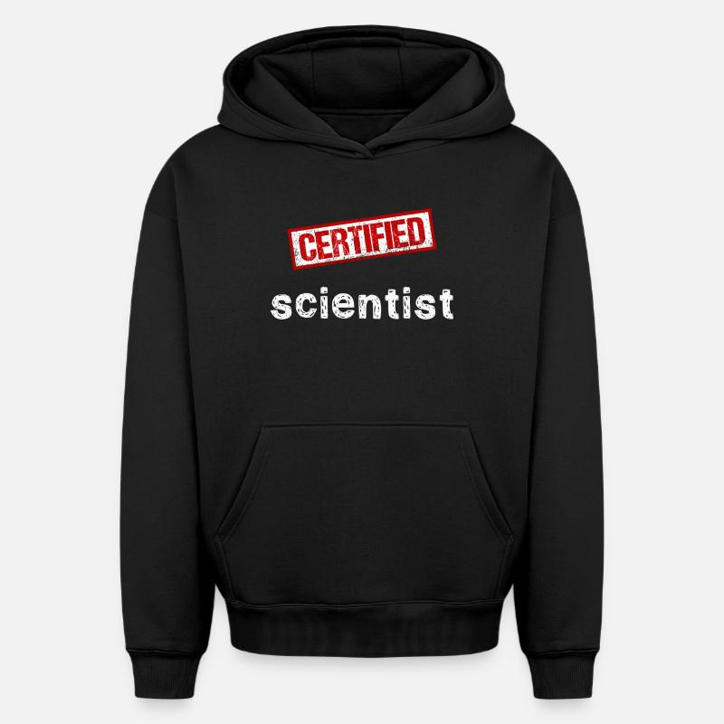 Scientifique - Sweat à capuche unisexe oversize épais SPREAD - noir