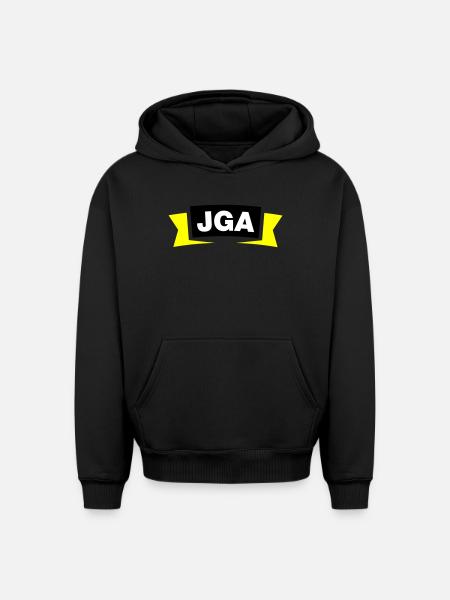 Bachelor Party Emblem / Logo - Oversized Heavyweight Unisex Hoodie - black