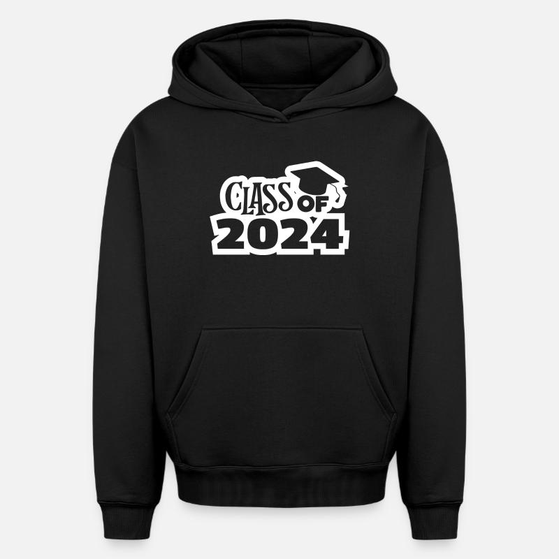 baccalauréat, BAC, bac, bachelier - Sweat à capuche unisexe oversize épais SPREAD - noir
