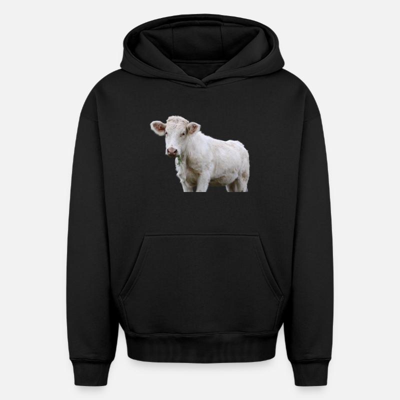Vache - Sweat à capuche unisexe oversize épais SPREAD - noir