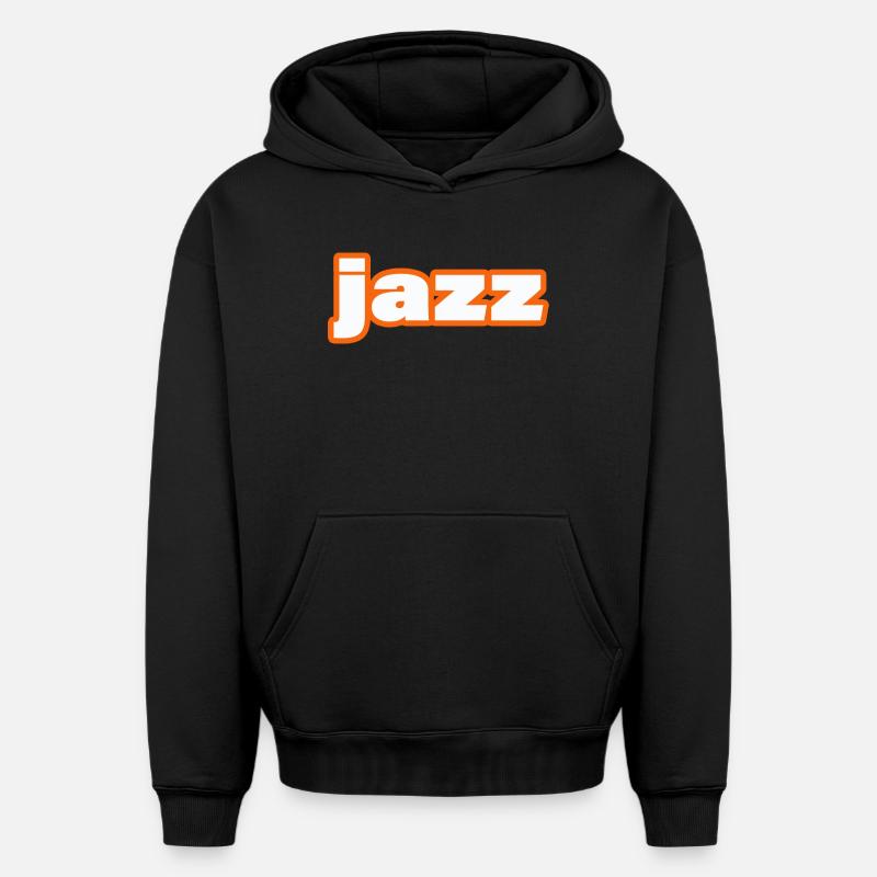 JAZZ - Sweat à capuche unisexe oversize épais SPREAD - noir