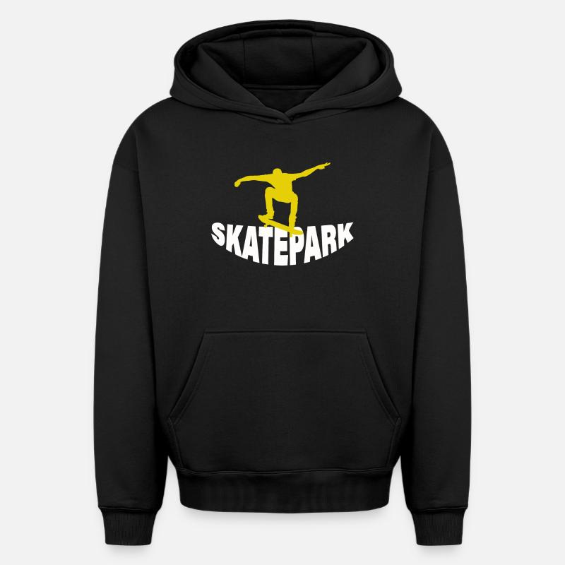 SKATEPARK - Sweat à capuche unisexe oversize épais SPREAD - noir