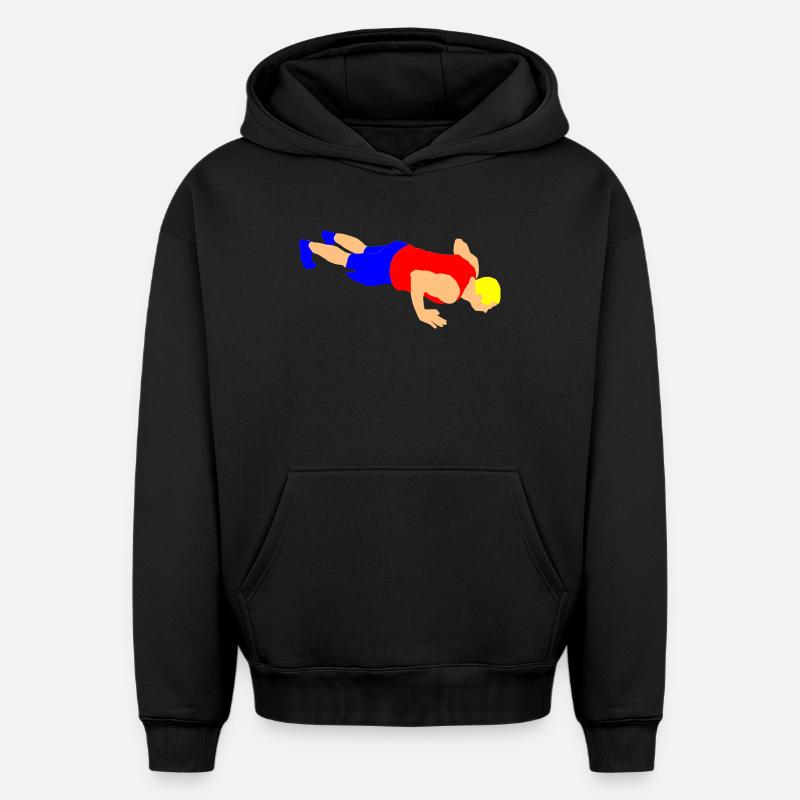 Pompes - Sweat à capuche unisexe oversize épais SPREAD - noir