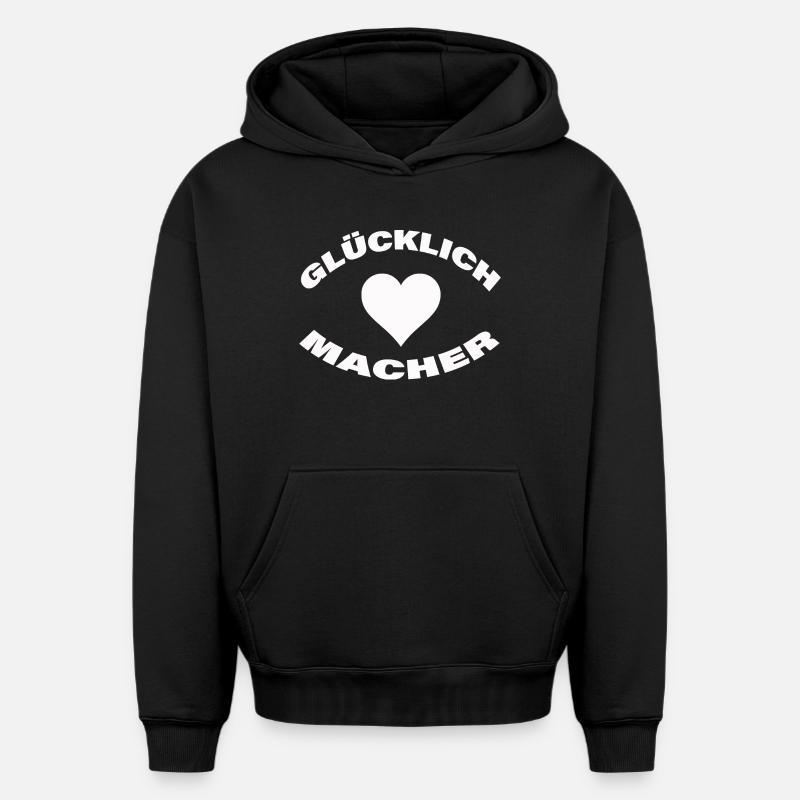 FAISEUR DE BONHEUR - Sweat à capuche unisexe oversize épais SPREAD - noir