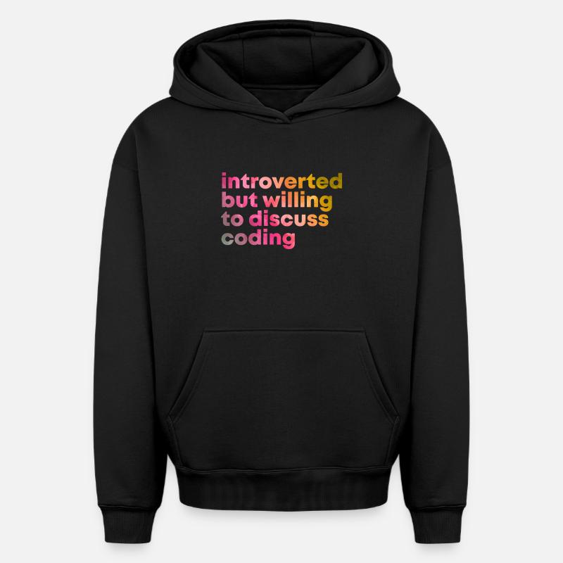 Coding - Oversized Heavyweight Unisex Hoodie - black