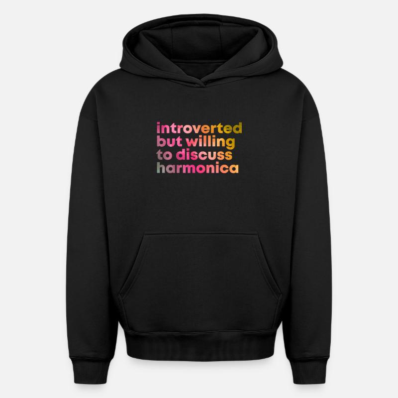 harmonica - Sweat à capuche unisexe oversize épais SPREAD - noir