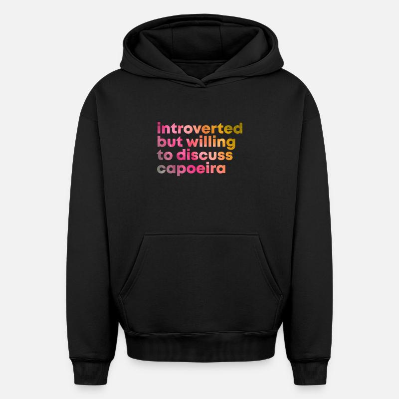 Capoeira - Sweat à capuche unisexe oversize épais SPREAD - noir