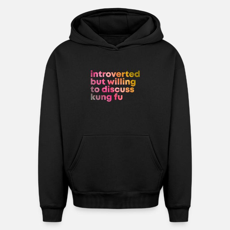 kung-fu - Sweat à capuche unisexe oversize épais SPREAD - noir
