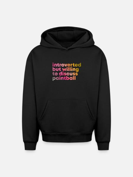 Paintball Paintball Paintball - Sweat à capuche unisexe oversize épais SPREAD - noir