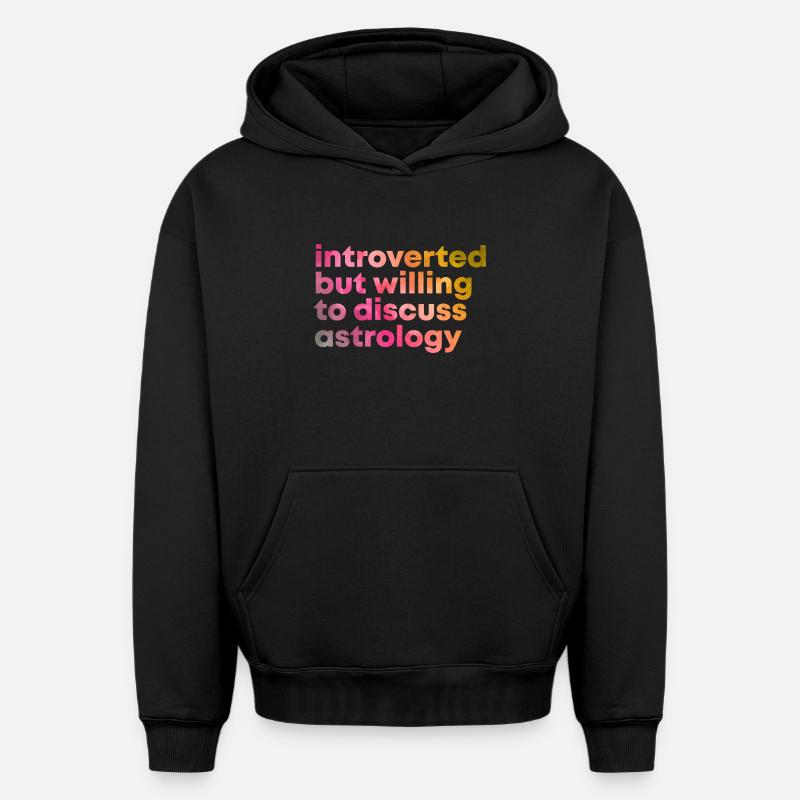 astrologie - Sweat à capuche unisexe oversize épais SPREAD - noir