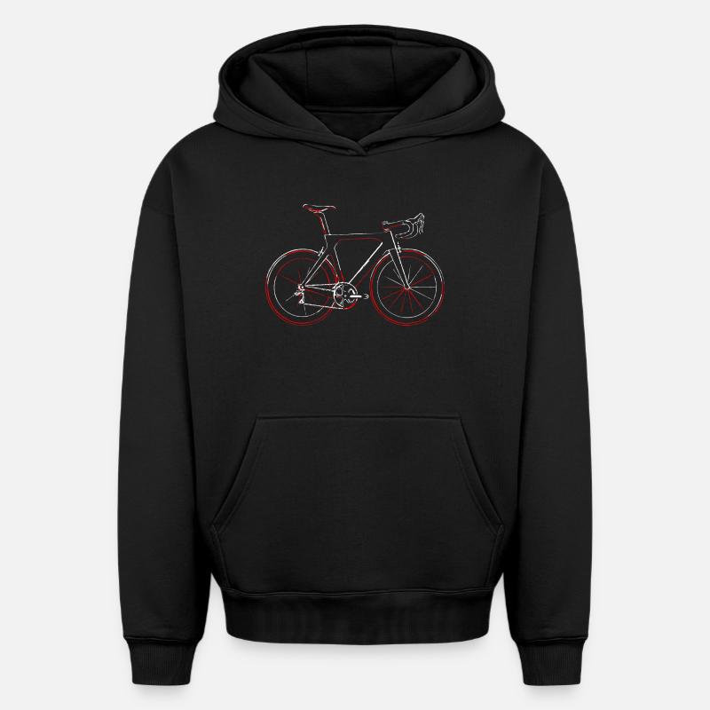 Gravier - Sweat à capuche unisexe oversize épais SPREAD - noir