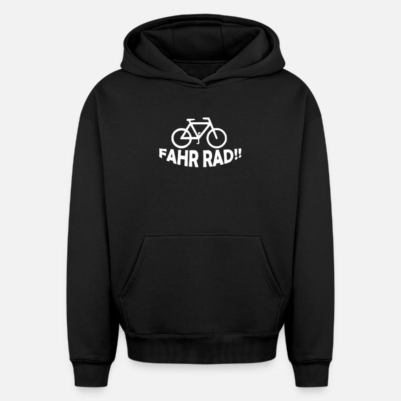 VÉLO - Sweat à capuche unisexe oversize épais SPREAD - noir