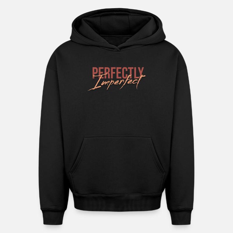 Parfaitement imparfait - Sweat à capuche unisexe oversize épais SPREAD - noir
