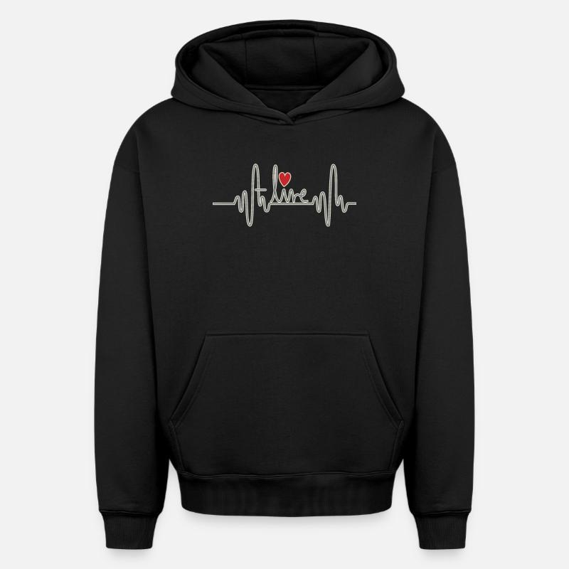 Vivant - Sweat à capuche unisexe oversize épais SPREAD - noir