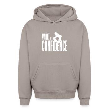 Shirt Vault of Confidence - Oversized Heavyweight Unisex Hoodie - taupe - Front - AI Model Female 172 light (172cm) & AI Model Male 185 light (185cm)