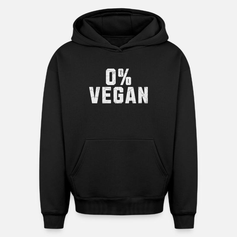 0% végétalien - Sweat à capuche unisexe oversize épais SPREAD - noir