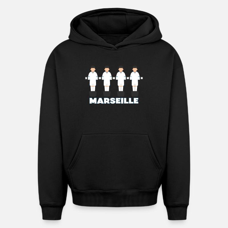 Marseille - Sweat à capuche unisexe oversize épais SPREAD - noir