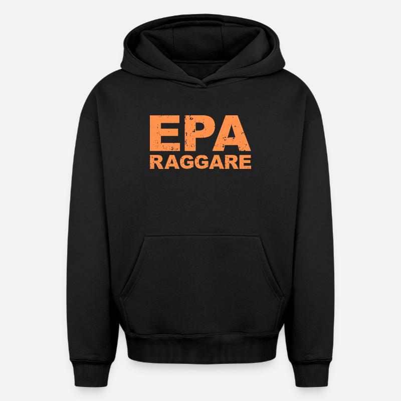 Epa Raggare - Sweat à capuche unisexe oversize épais SPREAD - noir