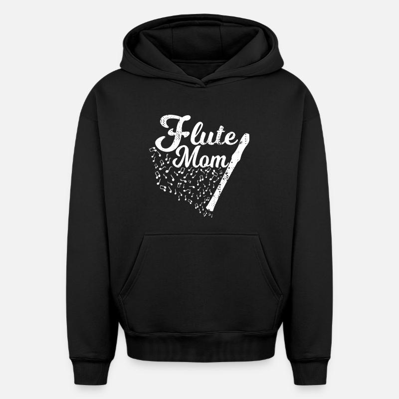 Maman joueuse de flûte - Sweat à capuche unisexe oversize épais SPREAD - noir