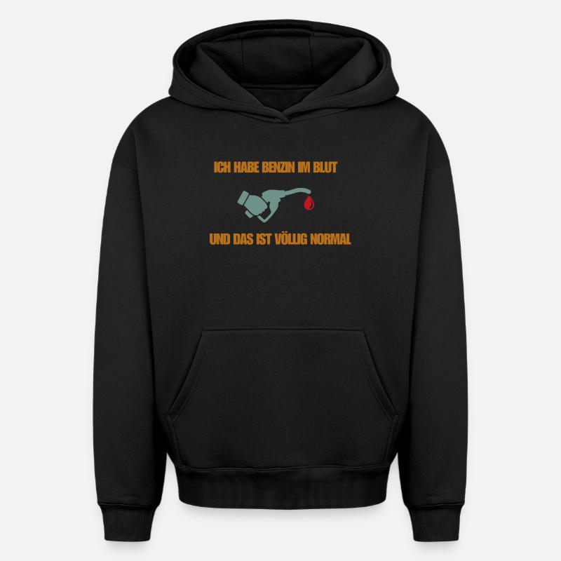 De l’essence dans le sang - Sweat à capuche unisexe oversize épais SPREAD - noir