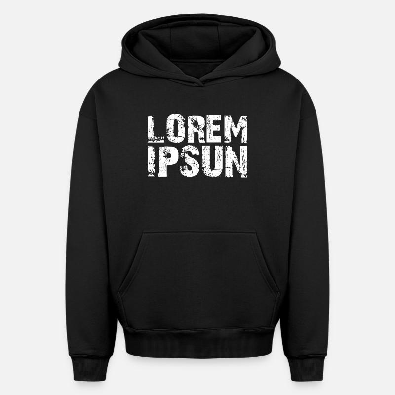 LOREM_IPSUN - Sweat à capuche unisexe oversize épais SPREAD - noir