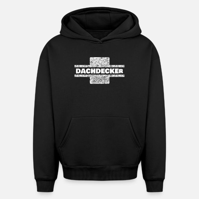 Couvreur - Sweat à capuche unisexe oversize épais SPREAD - noir