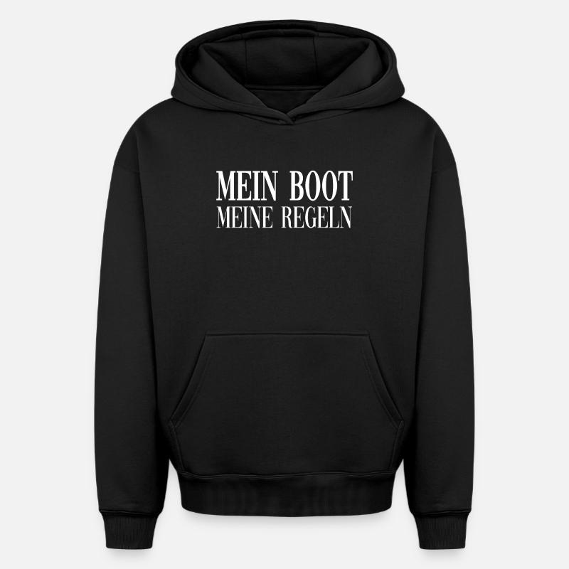 Mon bateau - Mes règles - Capitaine - Sweat à capuche unisexe oversize épais SPREAD - noir