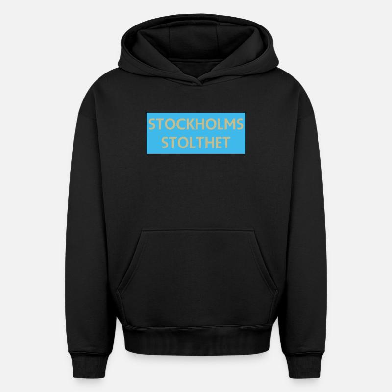 Fierté de Stockholm - Sweat à capuche unisexe oversize épais SPREAD - noir