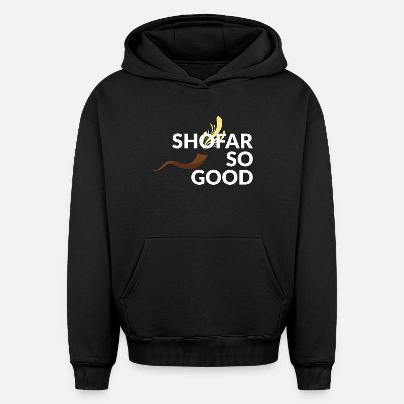 Shofar si bon - Sweat à capuche unisexe oversize épais SPREAD - noir