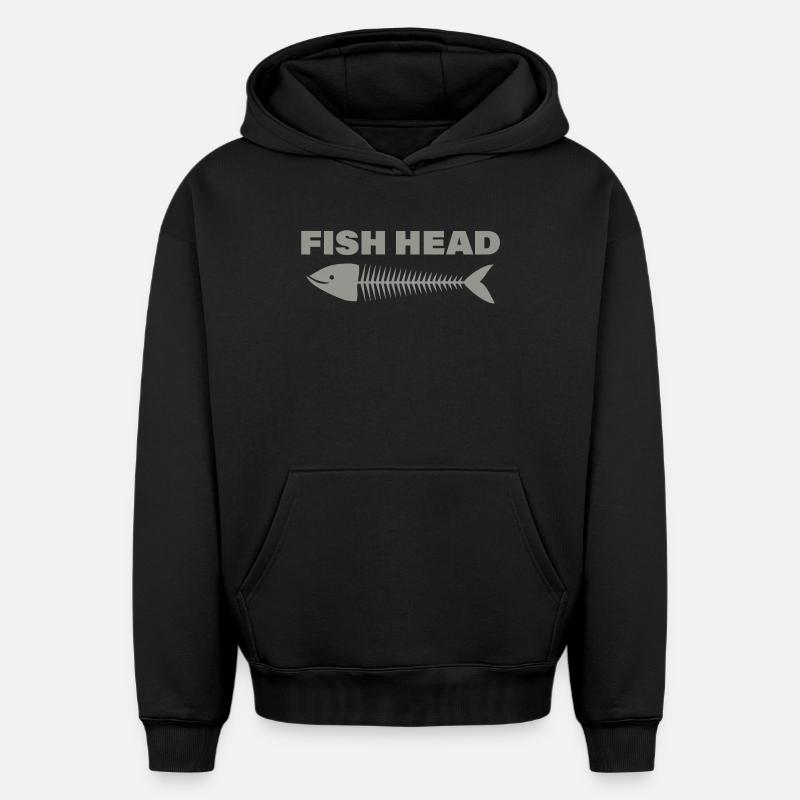 tête de poisson - Sweat à capuche unisexe oversize épais SPREAD - noir
