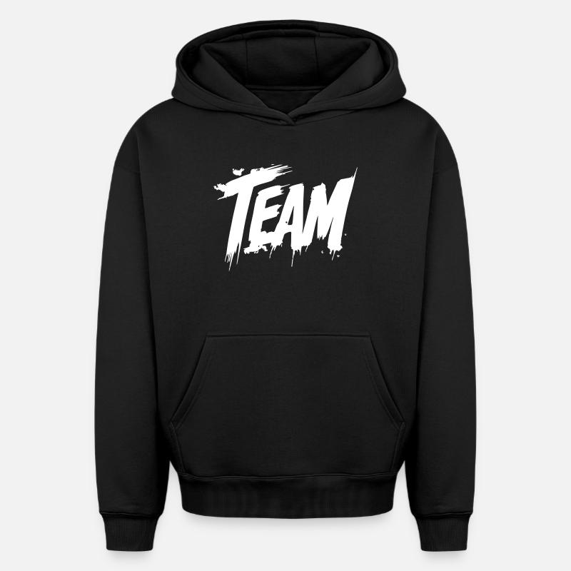 Groupe d’équipe - Sweat à capuche unisexe oversize épais SPREAD - noir