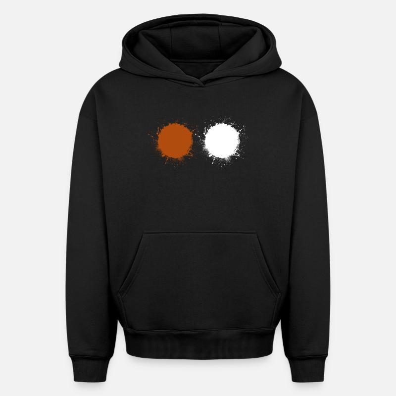 Marron Blanc - Sweat à capuche unisexe oversize épais SPREAD - noir
