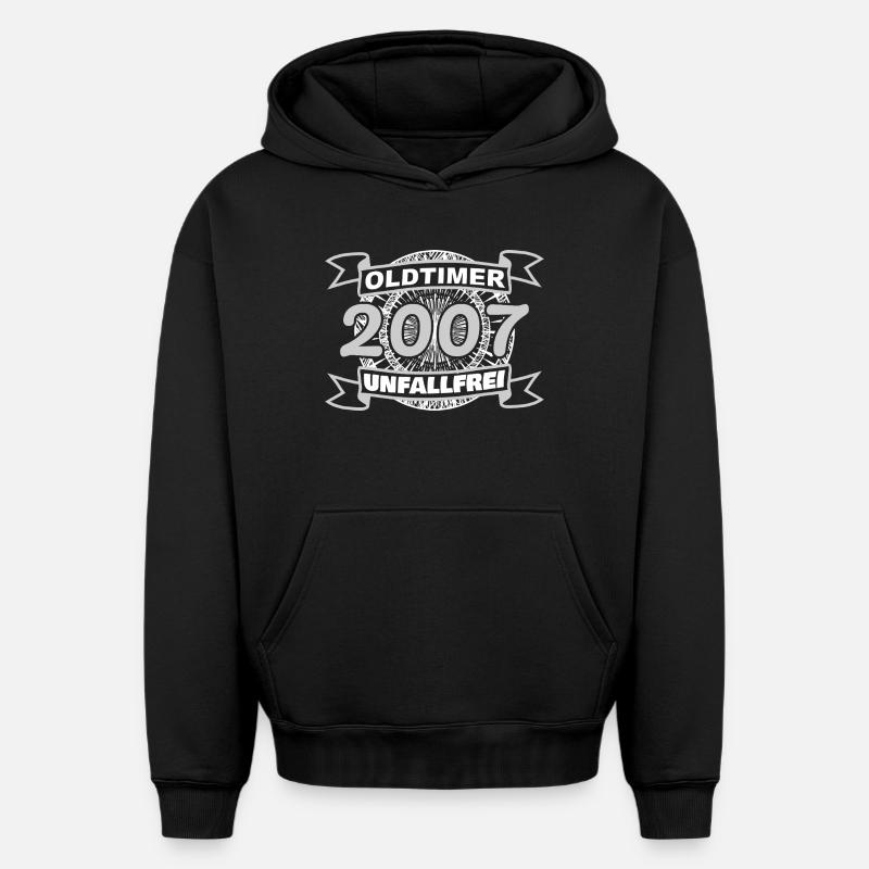 Oldtimer 2007 - Sweat à capuche unisexe oversize épais SPREAD - noir