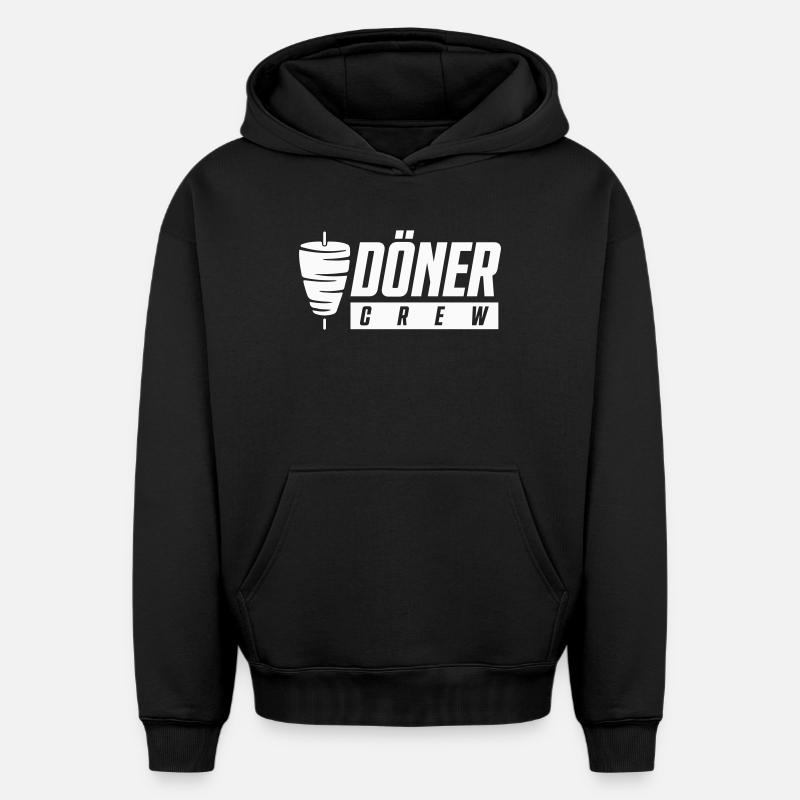 L’équipe Döner - Sweat à capuche unisexe oversize épais SPREAD - noir