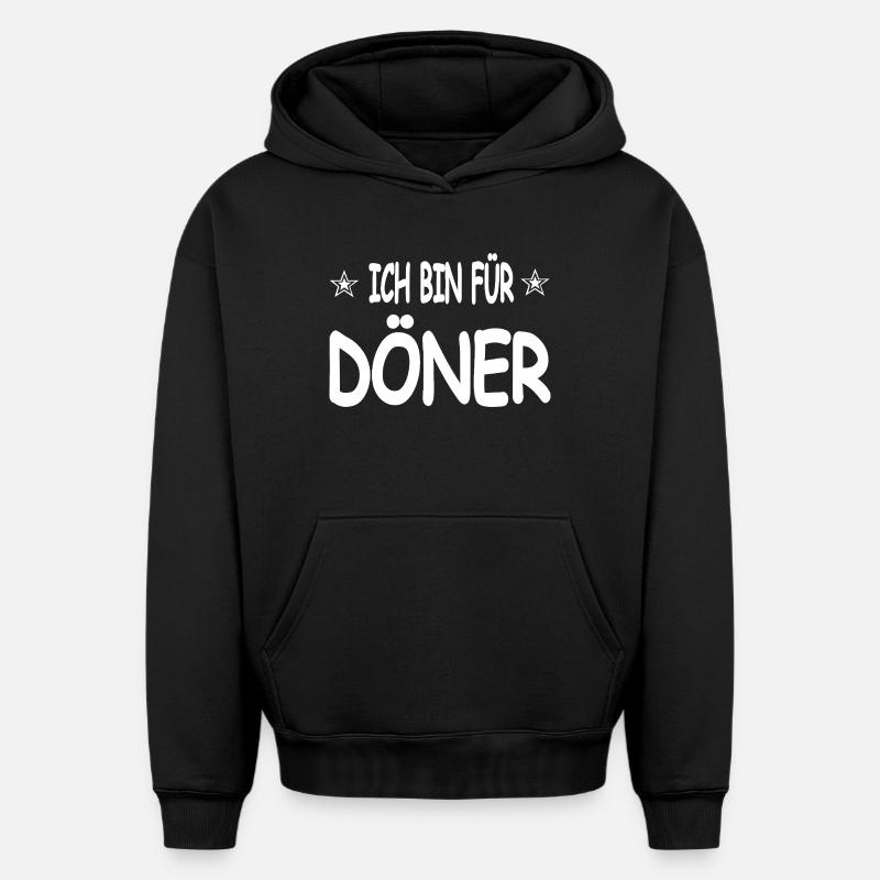 Kebab - Sweat à capuche unisexe oversize épais SPREAD - noir