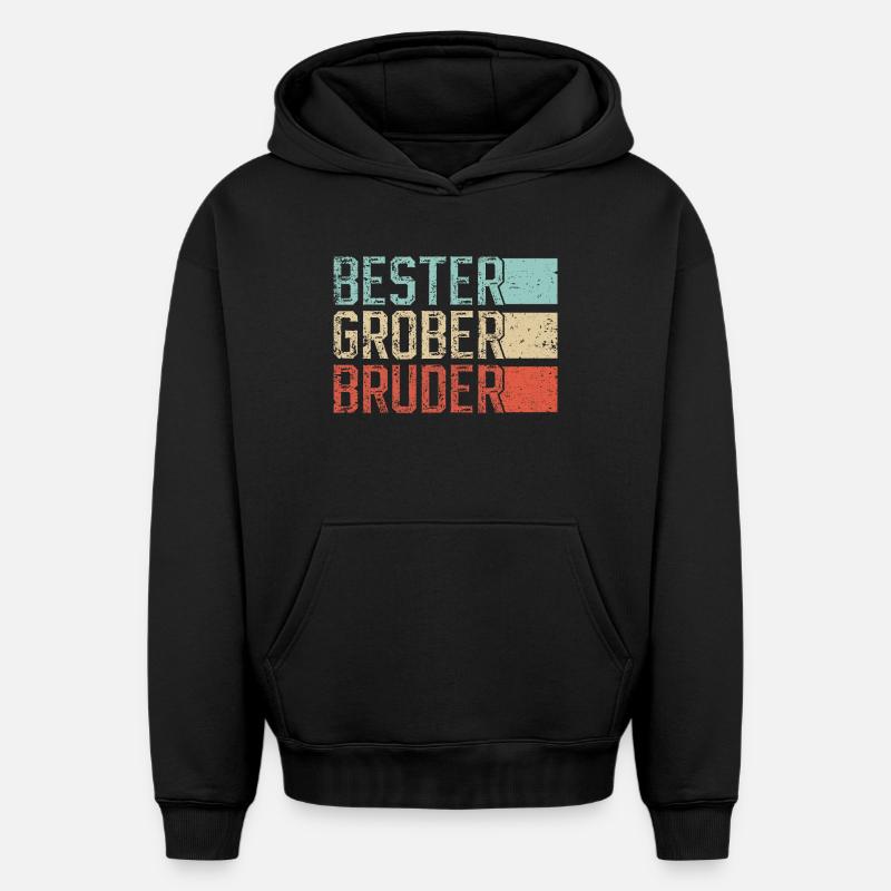 Meilleur Big Brother Retro - Sweat à capuche unisexe oversize épais SPREAD - noir
