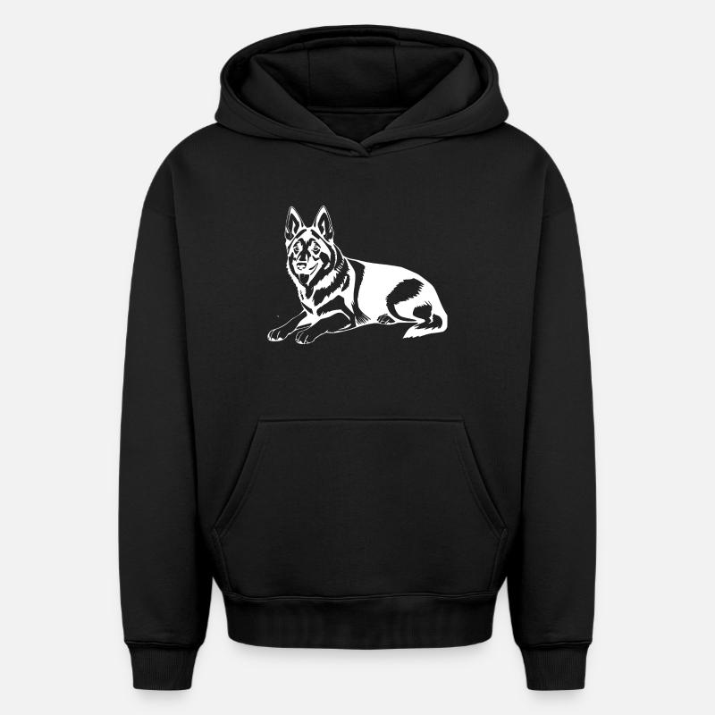 Chien de berger - Sweat à capuche unisexe oversize épais SPREAD - noir