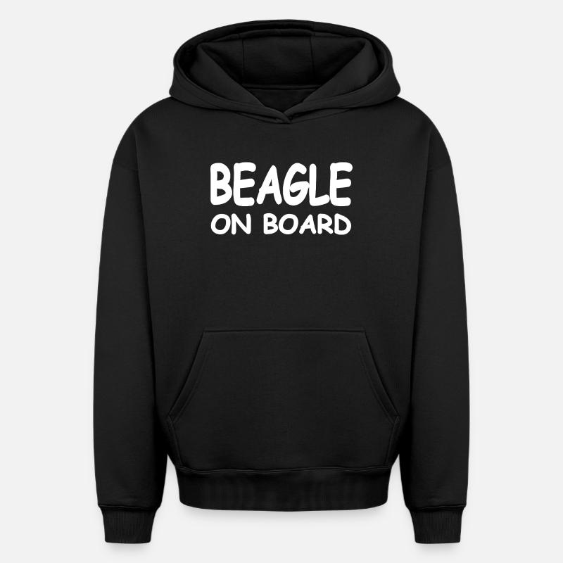 Beagle - Sweat à capuche unisexe oversize épais SPREAD - noir
