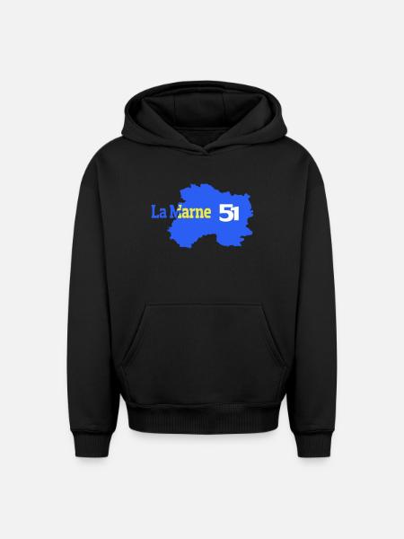 The Marne 51 Departmental Map - Oversized Heavyweight Unisex Hoodie - black