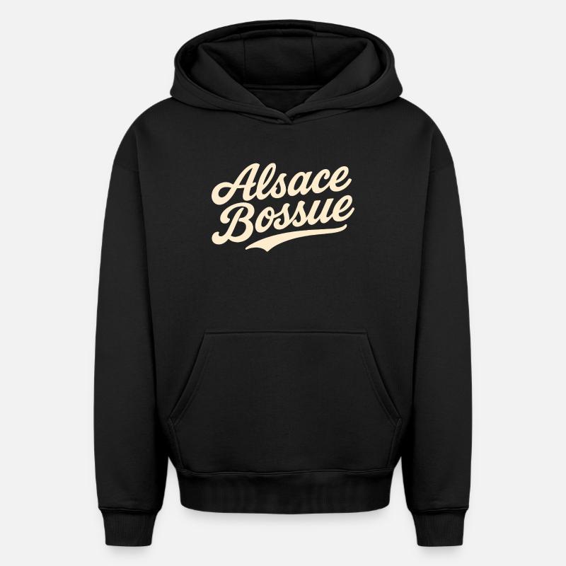 Lettrage Alsace Bossue - Sweat à capuche unisexe oversize épais SPREAD - noir
