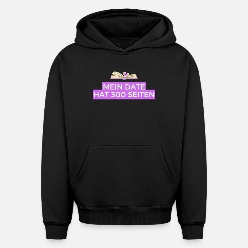 Mon rendez-vous a 300 pages - Sweat à capuche unisexe oversize épais SPREAD - noir