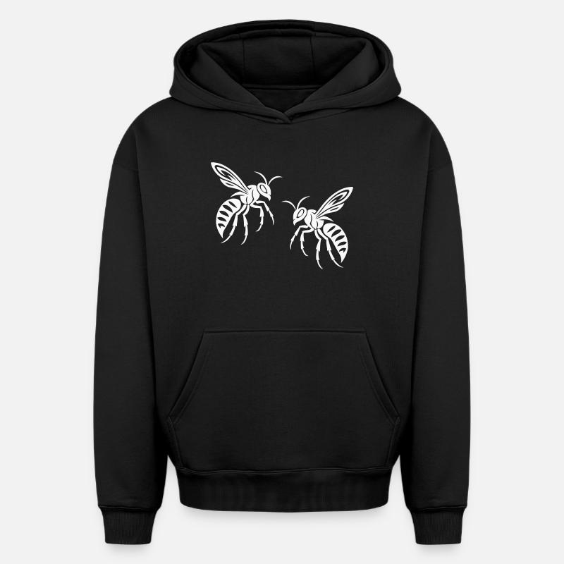 Guêpe abeille - Sweat à capuche unisexe oversize épais SPREAD - noir
