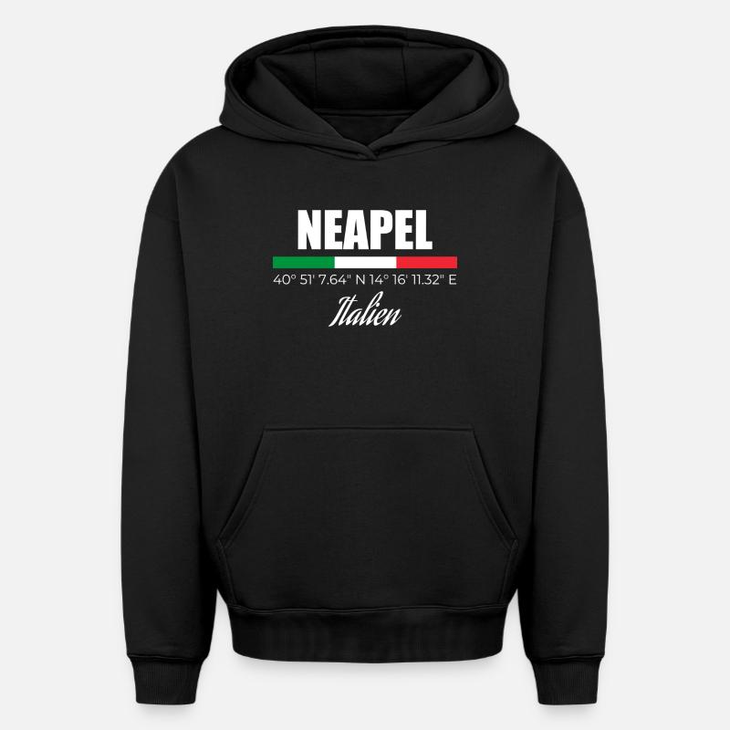 Naples - Sweat à capuche unisexe oversize épais SPREAD - noir