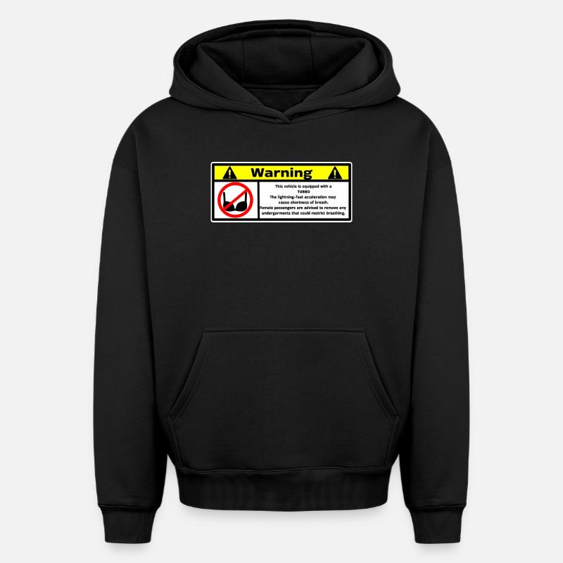 Turbo  - Sweat à capuche unisexe oversize épais SPREAD - noir